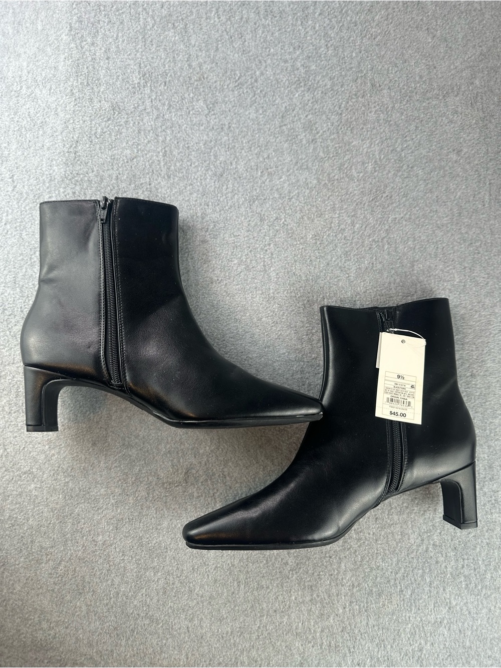 New A New Day Tigris Black Kitten Heel Ankle Boots Womens Size 9.5 Faux Leather - Picture 9 of 12